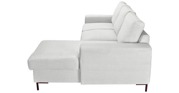 ECKSOFA Naturfarben Cord Rückenkissen, Bettkasten, Schlaffunktion, Rücken echt, Liegefläche im Originalstoff  - Schwarz/Naturfarben, KONVENTIONELL, Textil/Metall (240/150cm) - Carryhome