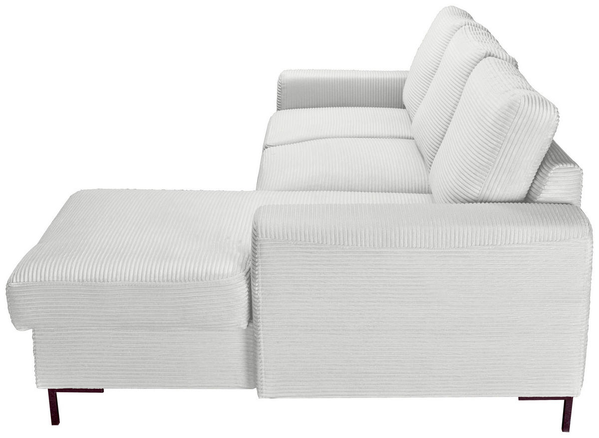 ECKSOFA Naturfarben Cord  - Schwarz/Naturfarben, KONVENTIONELL, Textil/Metall (240/150cm) - Carryhome