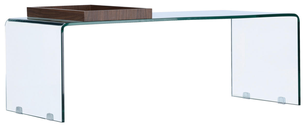 COUCHTISCH 110/50/38 cm rechteckig Braun, Klar  - Klar/Braun, Design, Glas (110/50/38cm) - Livetastic