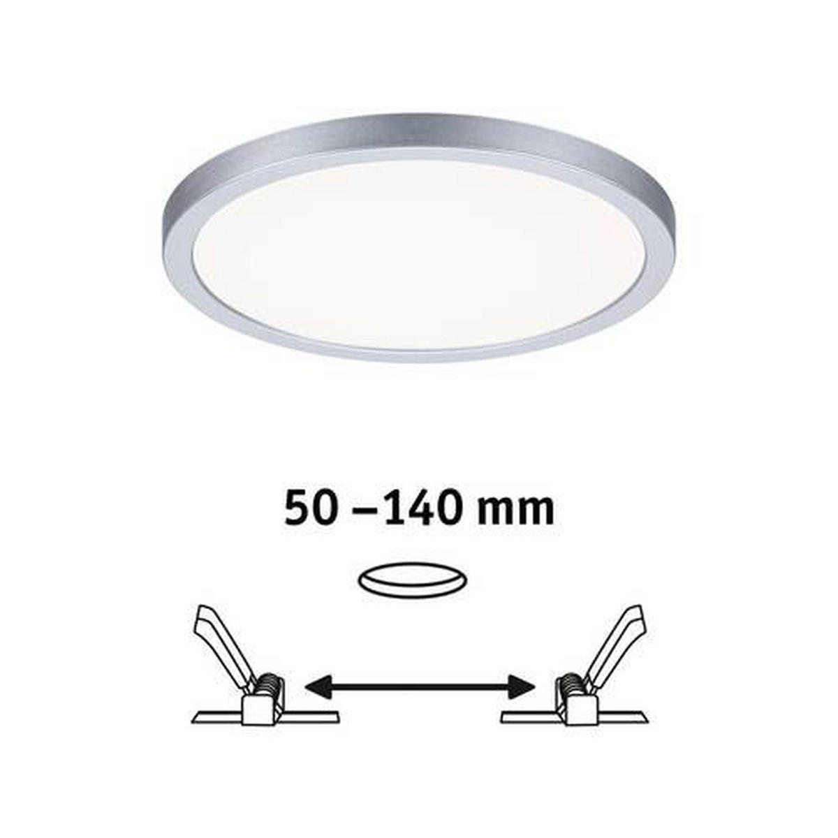 LED-PANEEL 17,5/1,2 cm   - Chromfarben, Design, Kunststoff (17,5/1,2cm) - Paulmann