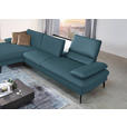 ECKSOFA in Echtleder Blau  - Blau/Schwarz, Design, Leder/Metall (157/325cm) - Dieter Knoll