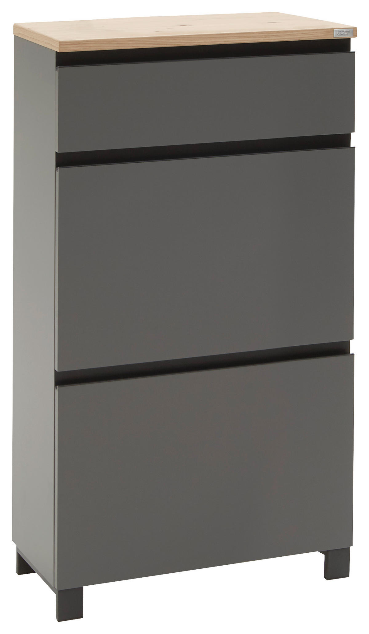OMARA ZA ČEVLJE furnirano siva, barve hrasta - siva/barve hrasta, Design, kovina/leseni material (60/108/31cm) - Dieter Knoll