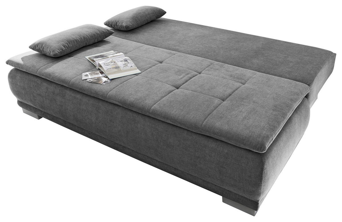 ROZKLÁDACÍ POHOVKA, textil, kompozitní dřevo, tmavě šedá - barvy stříbra/tmavě šedá, Moderní, kompozitní dřevo/textil (208/93/105cm) - MID.YOU