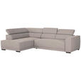 ECKSOFA Taupe Struktur  - Taupe/Schwarz, Design, Kunststoff/Textil (205/284cm) - Xora