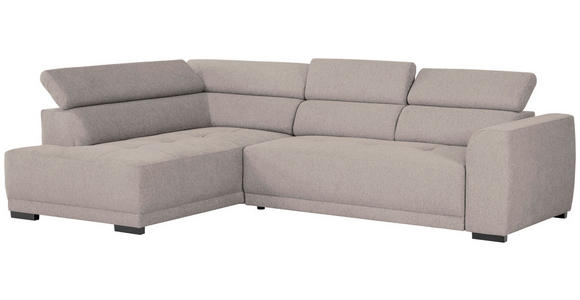 ECKSOFA Taupe Struktur - Taupe/Schwarz, Design, Kunststoff/Textil (205/284cm) - Xora