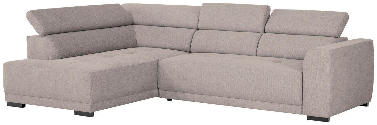ECKSOFA in Struktur Taupe  - Taupe/Schwarz, Design, Kunststoff/Textil (205/284cm) - MID.YOU