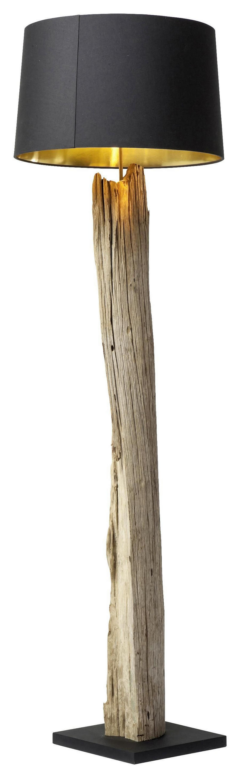 STEHLEUCHTE 52/171/52 cm  - Schwarz/Naturfarben, Natur, Holz/Textil (52/171/52cm) - Kare-Design