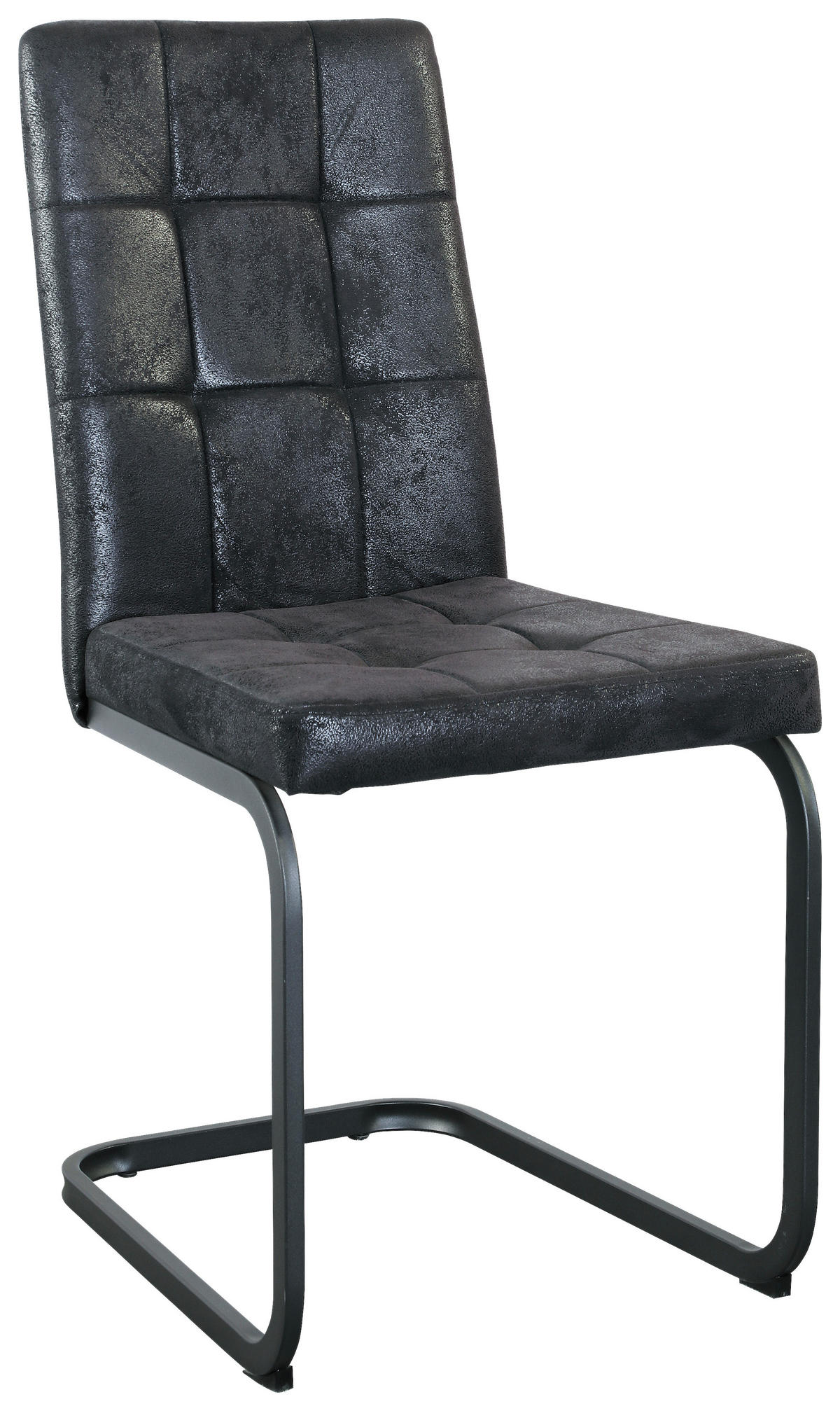 STUHL  in Eisen Webstoff Metall, Textil  - Schwarz, MODERN, Textil/Metall (43/92/56cm) - MID.YOU