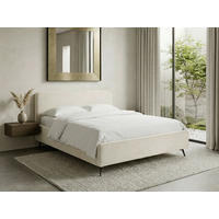 POLSTERBETT Creme 200/200 cm  - Creme/Schwarz, MODERN, Holz/Textil (200/200cm) - MID.YOU