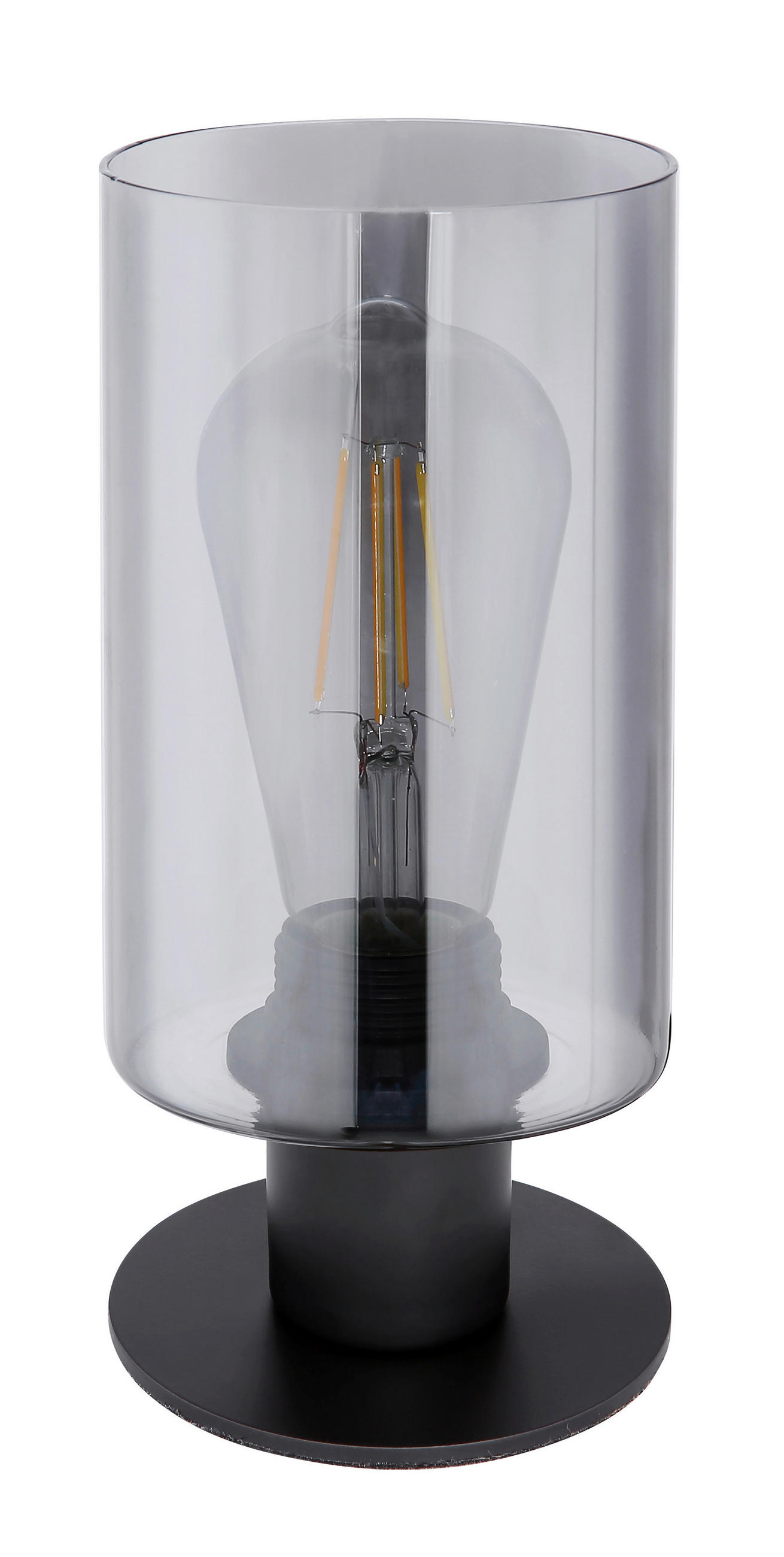 TISCHLEUCHTE Hadera 10/21,5 cm   - Schwarz/Grau, Design, Glas/Metall (10/21,5cm) - Globo