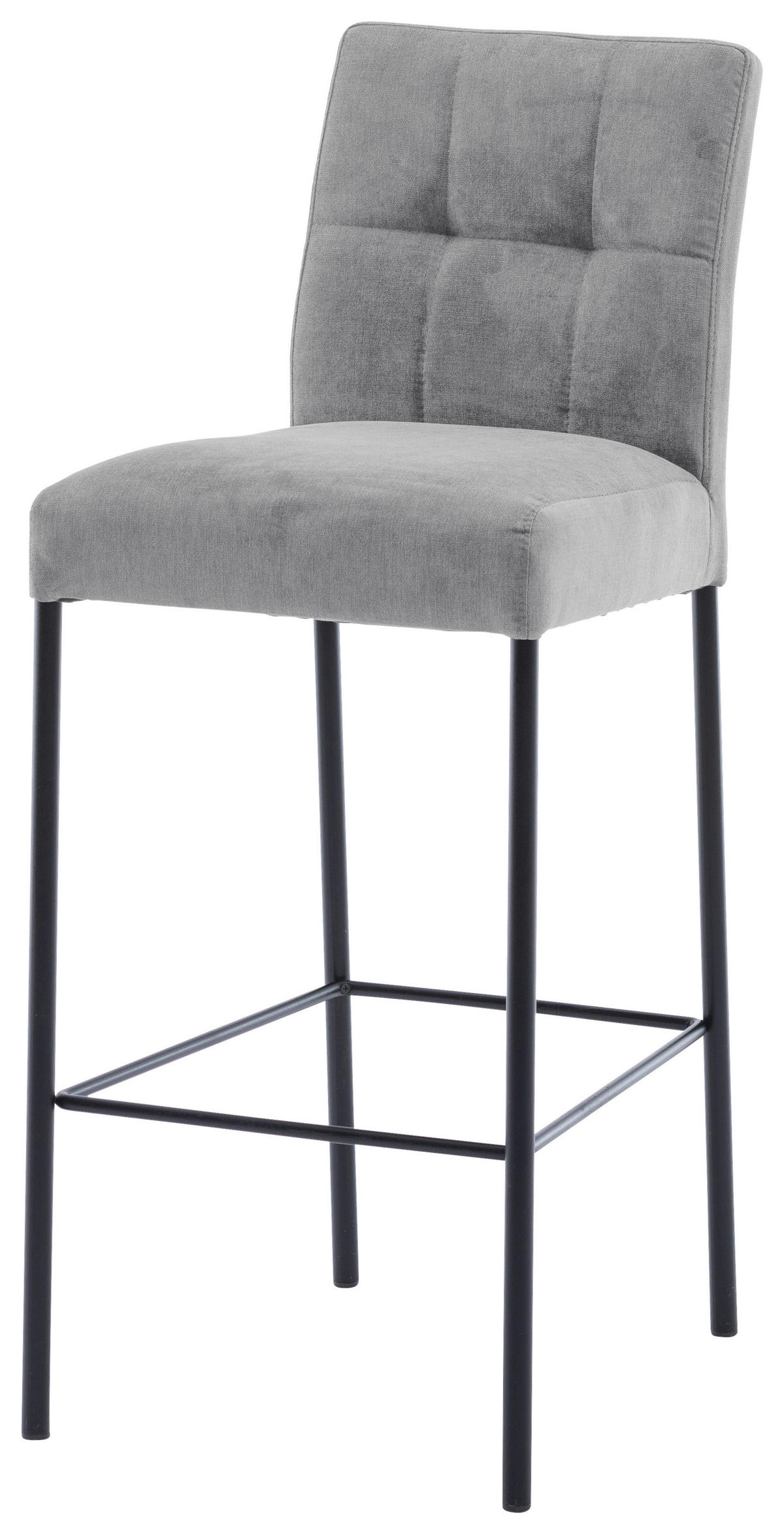 BARHOCKER in Metall, Textil Grau, Schwarz  - Schwarz/Grau, Design, Textil/Metall (46/91/61cm) - Xora