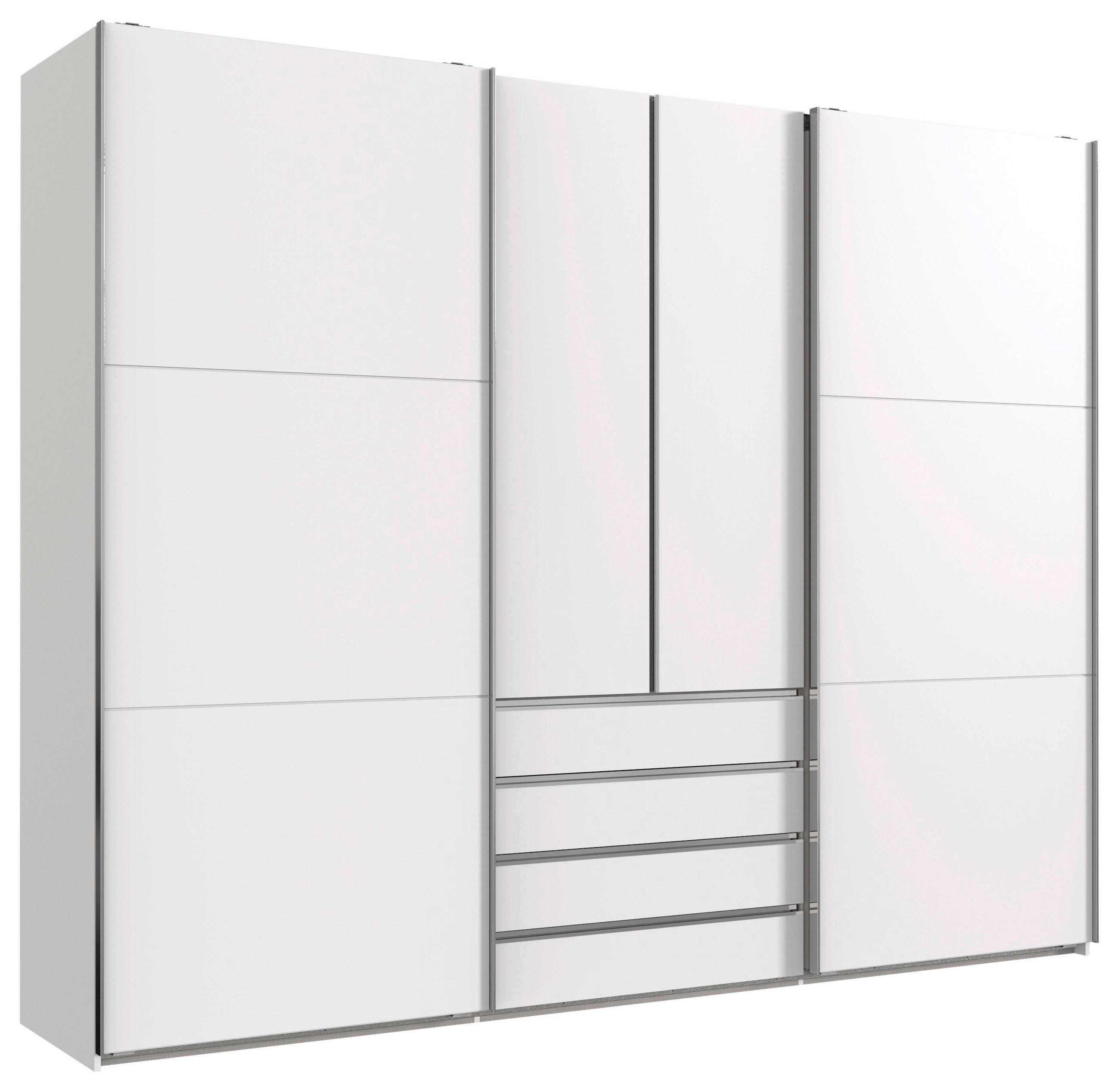 SCHWEBETÜRENSCHRANK 300/236/65 cm Weiß  - Chromfarben/Weiß, MODERN, Holzwerkstoff/Metall (300/236/65cm) - MID.YOU