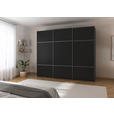SCHWEBETÜRENSCHRANK 242/223/68 cm 3-türig Schwarz  - Alufarben/Schwarz, KONVENTIONELL, Holzwerkstoff/Metall (242/223/68cm) - Novel