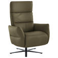 RELAXSESSEL in Leder Olivgrün  - Schwarz/Olivgrün, Design, Leder/Metall (82/119/85cm) - Dieter Knoll