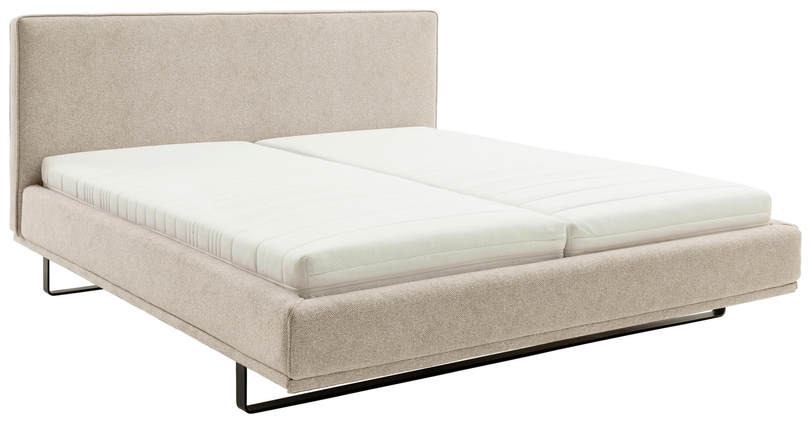 POLSTERBETT COMO 180/200 cm in Beige - Beige/Schwarz, Design, Textil/Metall (180/200cm) - Schöner Wohnen