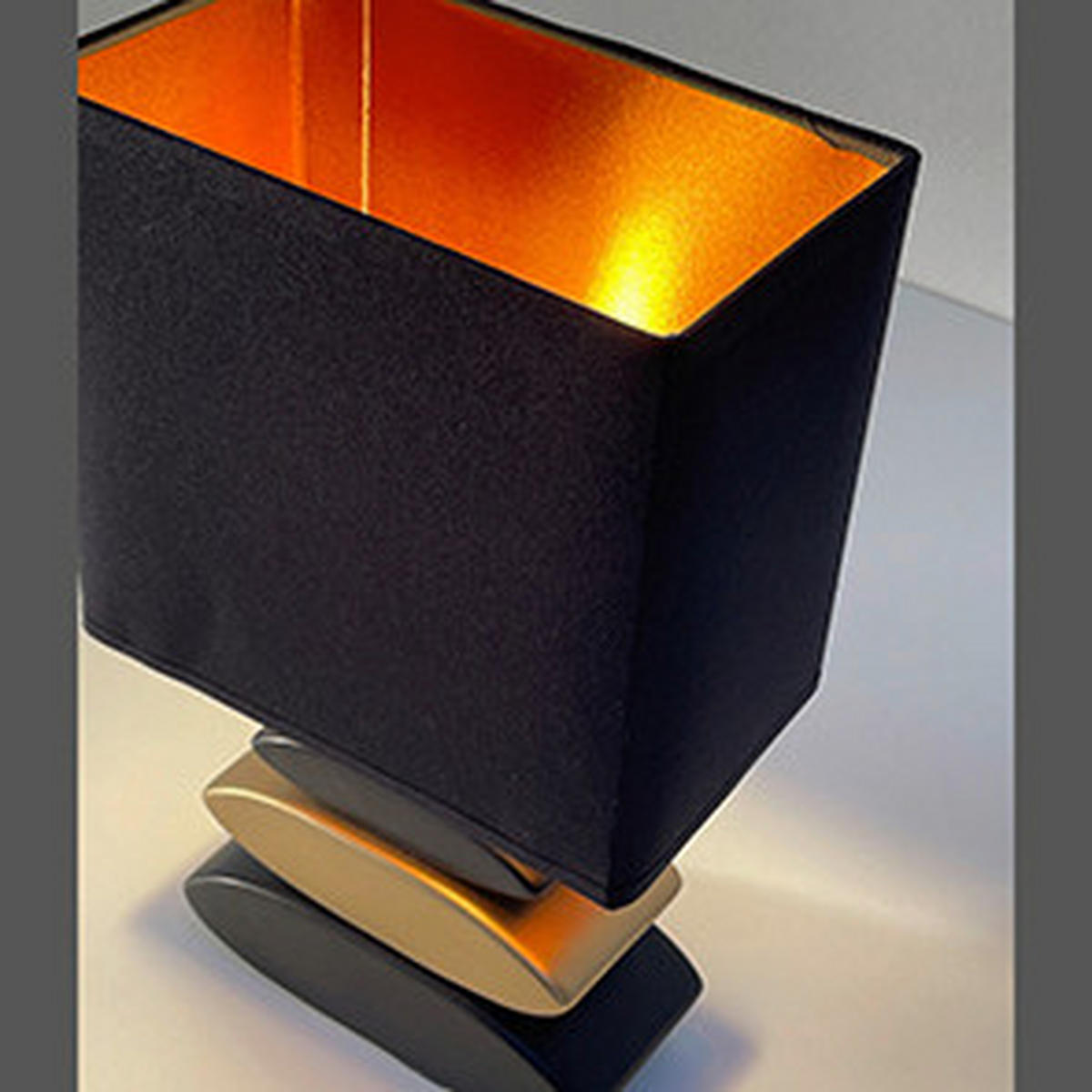 LAMPE DE TABLE - noir/doré, Basics, céramique/textile (17/10/29cm)