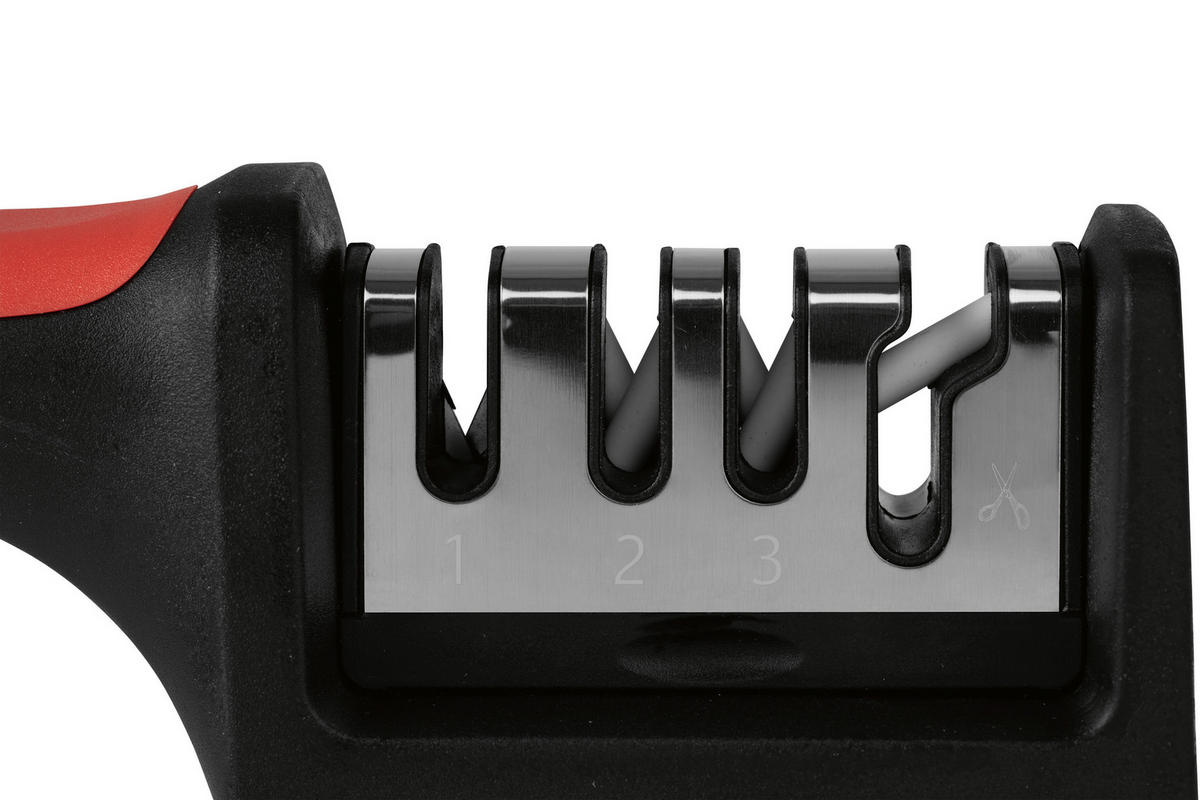 MESSERSCHÄRFER GOURMETmaxx  Keramik  - Rot/Schwarz, Basics, Keramik/Kunststoff (5/5,6/21,5cm) - GOURMETMAXX
