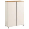 SCHUHSCHRANK Balkeneiche furniert Silberfarben, Weiß, Eichefarben  - Eichefarben/Silberfarben, Design, Holz/Holzwerkstoff (84/126/37cm)