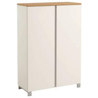 SCHUHSCHRANK Balkeneiche furniert Silberfarben, Weiß, Eichefarben  - Eichefarben/Silberfarben, Design, Holz/Holzwerkstoff (84/126/37cm)
