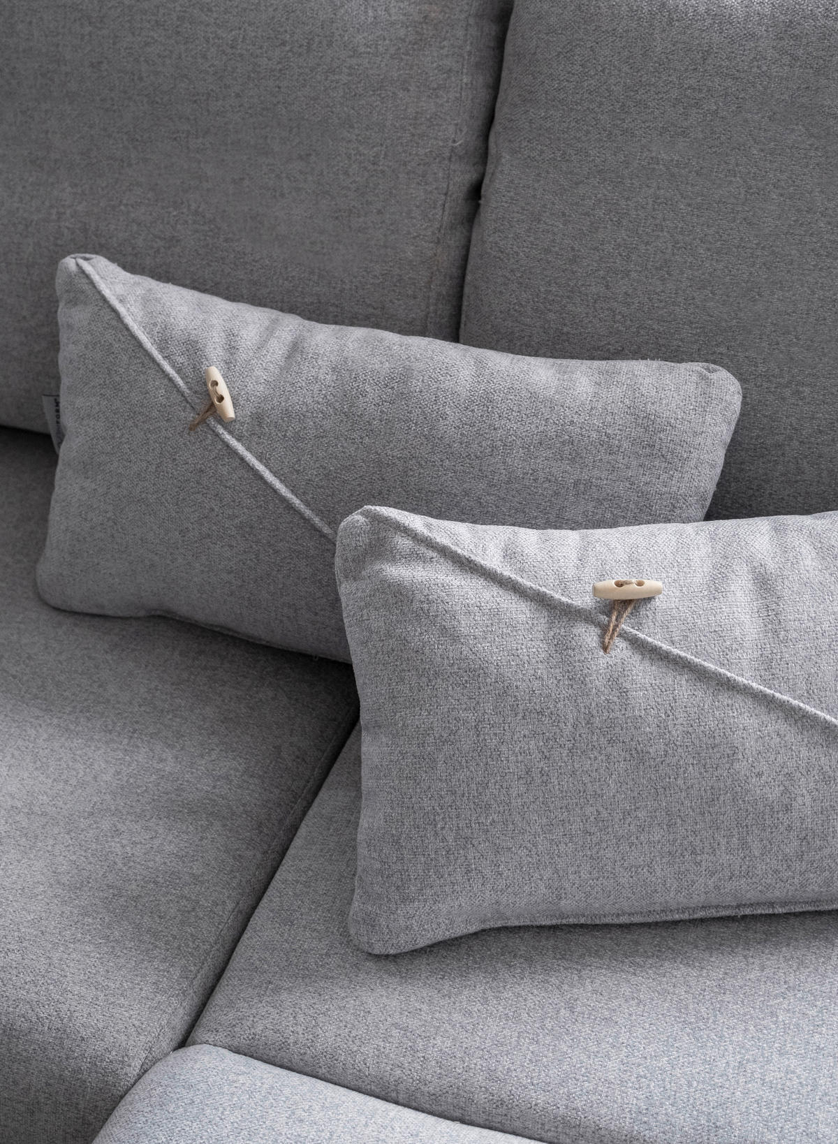 ECKSOFA in Chenille Hellgrau  - Hellgrau/Naturfarben, Holz/Textil (235/157cm) - MID.YOU