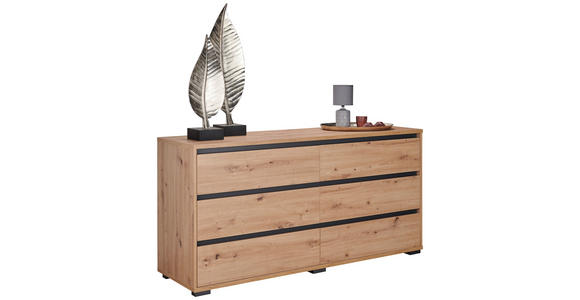 SIDEBOARD 160/79/48 cm  - Eichefarben/Anthrazit, Design, Holzwerkstoff/Kunststoff (160/79/48cm) - Carryhome