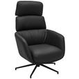 RELAXSESSELSET in Leder Schwarz  - Schwarz, Design, Leder/Metall (73/110/87cm) - Dieter Knoll