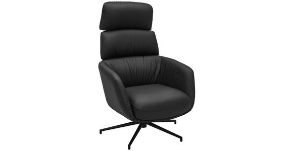 RELAXSESSELSET in Leder Schwarz  - Schwarz, Design, Leder/Metall (73/110/87cm) - Dieter Knoll