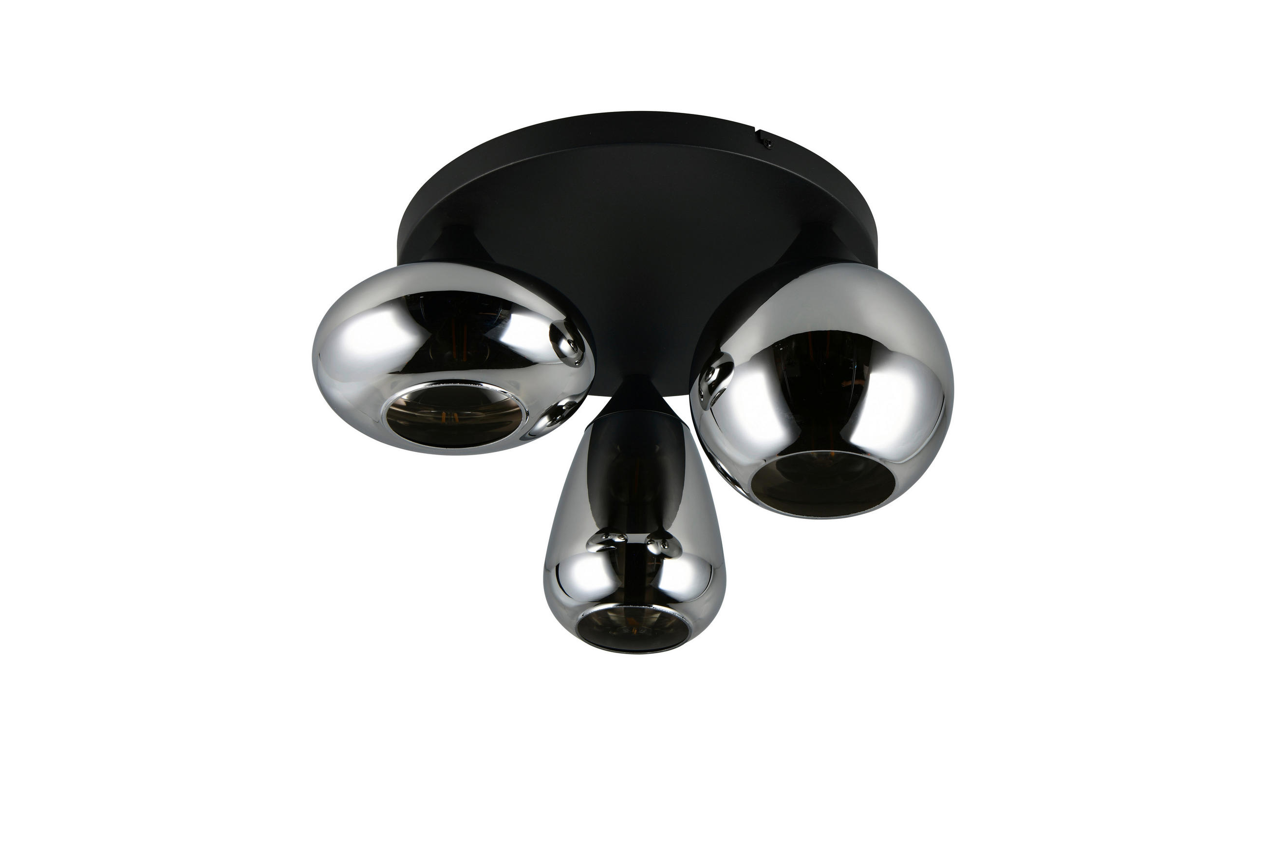 DECKENLEUCHTE LUMINA 48,5/24,5 cm   - Schwarz Hochglanz/Schwarz, Trend, Glas/Metall (48,5/24,5cm) - Trio Leuchten