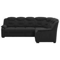 ECKSOFA 263/211 cm  in Chenille Schwarz Bettkasten, Rücken echt  263/211 cm  - Schwarz, Basics, Kunststoff/Textil (263/211cm) - MID.YOU