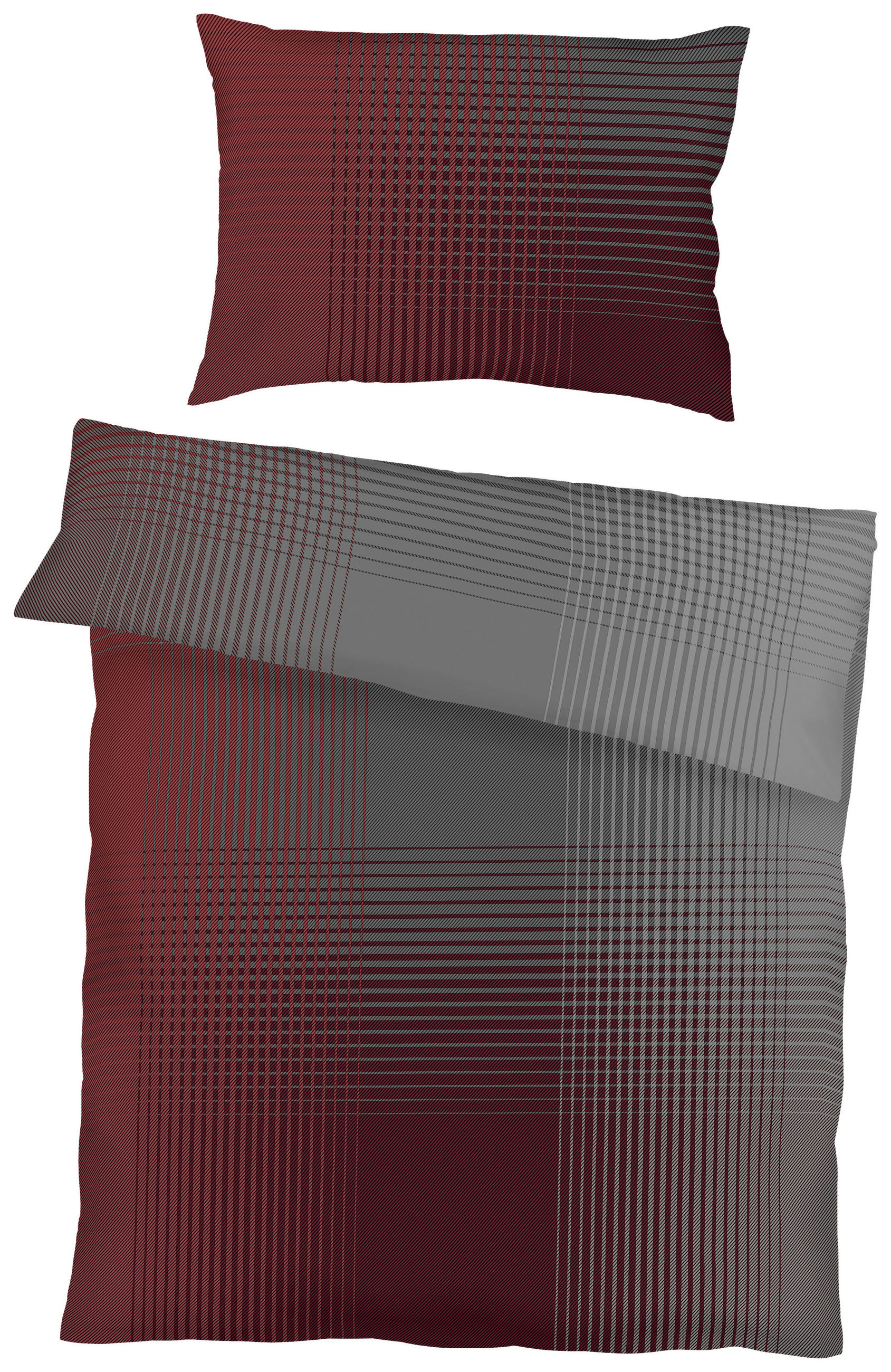BETTWÄSCHE Makosatin 140/200 cm  - Dunkelrot, KONVENTIONELL, Textil (140/200cm) - Kaeppel