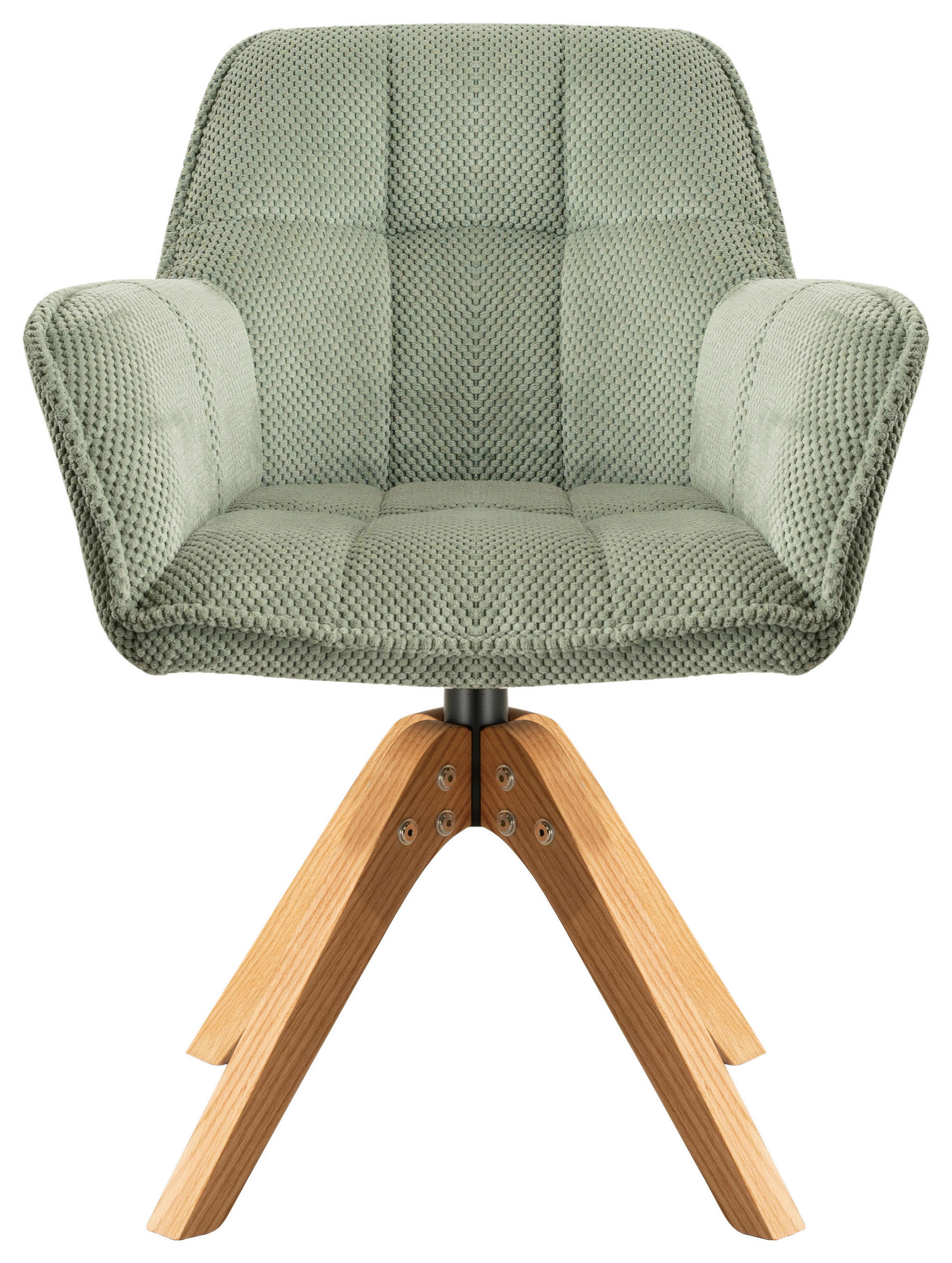 ARMLEHNSTUHL in Holz, Textil Grün, Eichefarben  - Eichefarben/Grün, Basics, Holz/Textil (61/85/63cm) - MID.YOU