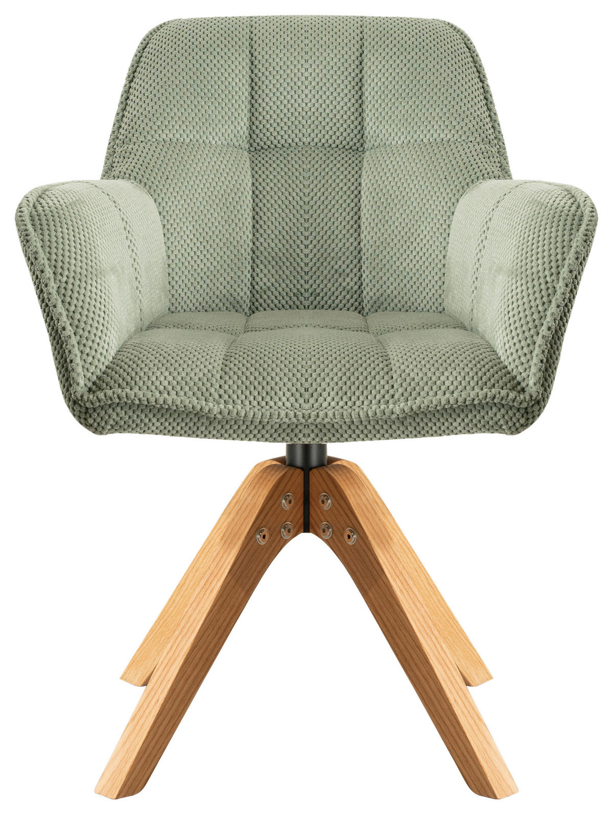 ARMLEHNSTUHL Webstoff  - Eichefarben/Grün, Basics, Holz/Textil (61/85/63cm) - MID.YOU