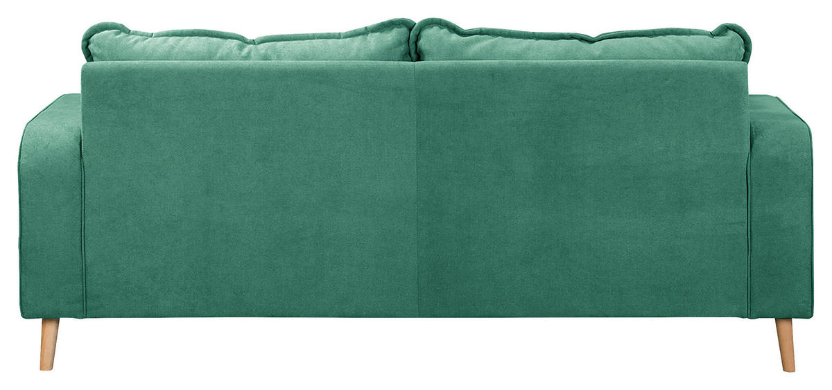 3-SITZER-SOFA in Mikrofaser Mintgrün  - Wengefarben/Mintgrün, Design, Holz/Textil (193/86/87cm) - Livetastic