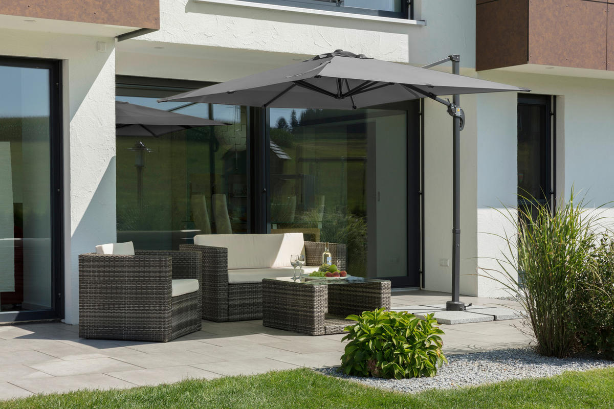 BOČNÍ SLUNEČNÍK 230/239/300 cm - antracitová, Basics, kov/textil (230/239/300cm)