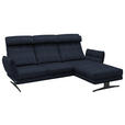 ECKSOFA  in Flachgewebe Dunkelblau  279-327/176-217 cm  - Schwarz/Dunkelblau, Design, Textil/Metall (279-327/176-217cm) - Dieter Knoll