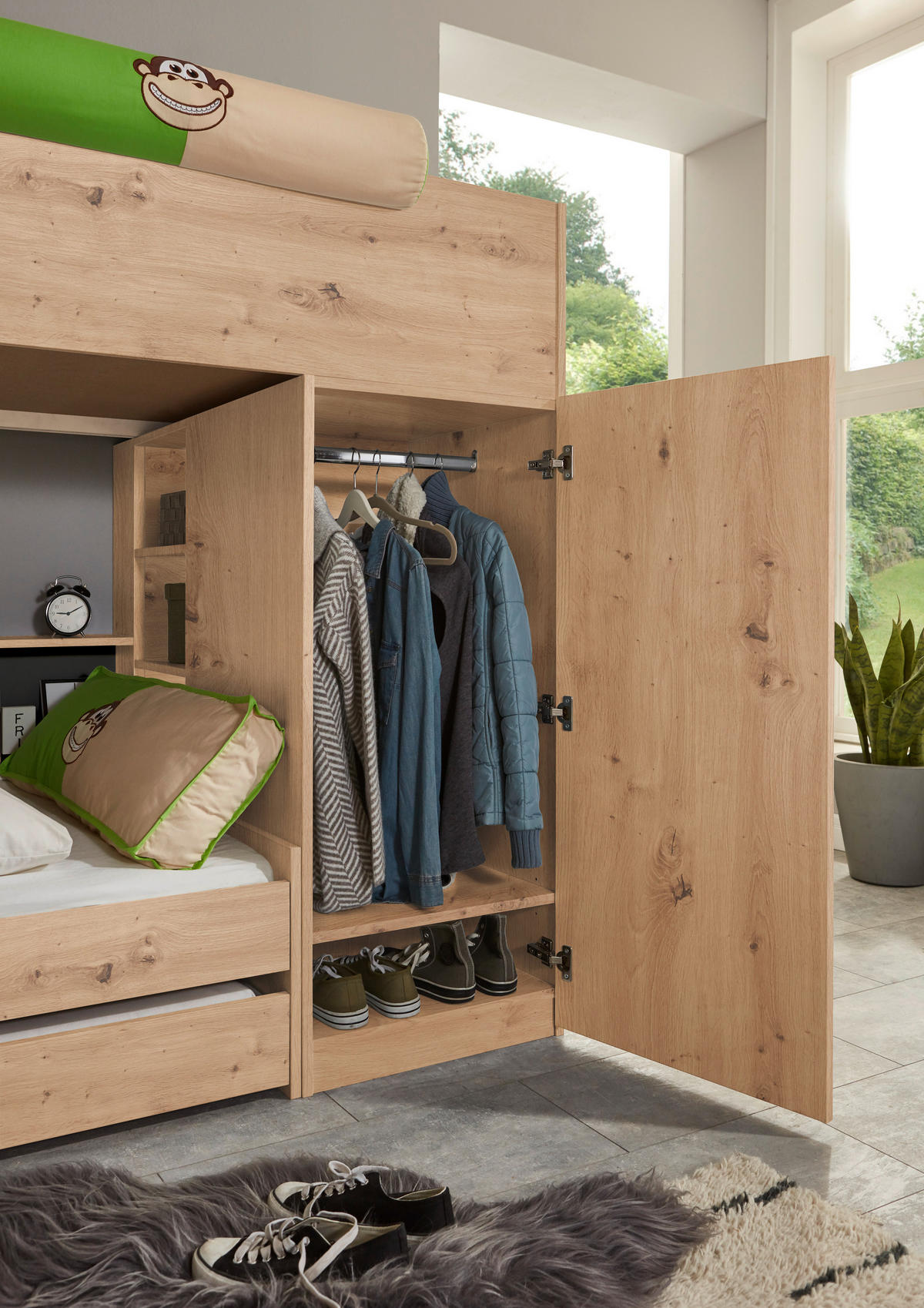 ETAGENBETT 90/200 cm Eiche Artisan  - Eiche Artisan, Design, Holzwerkstoff (90/200cm) - Xora