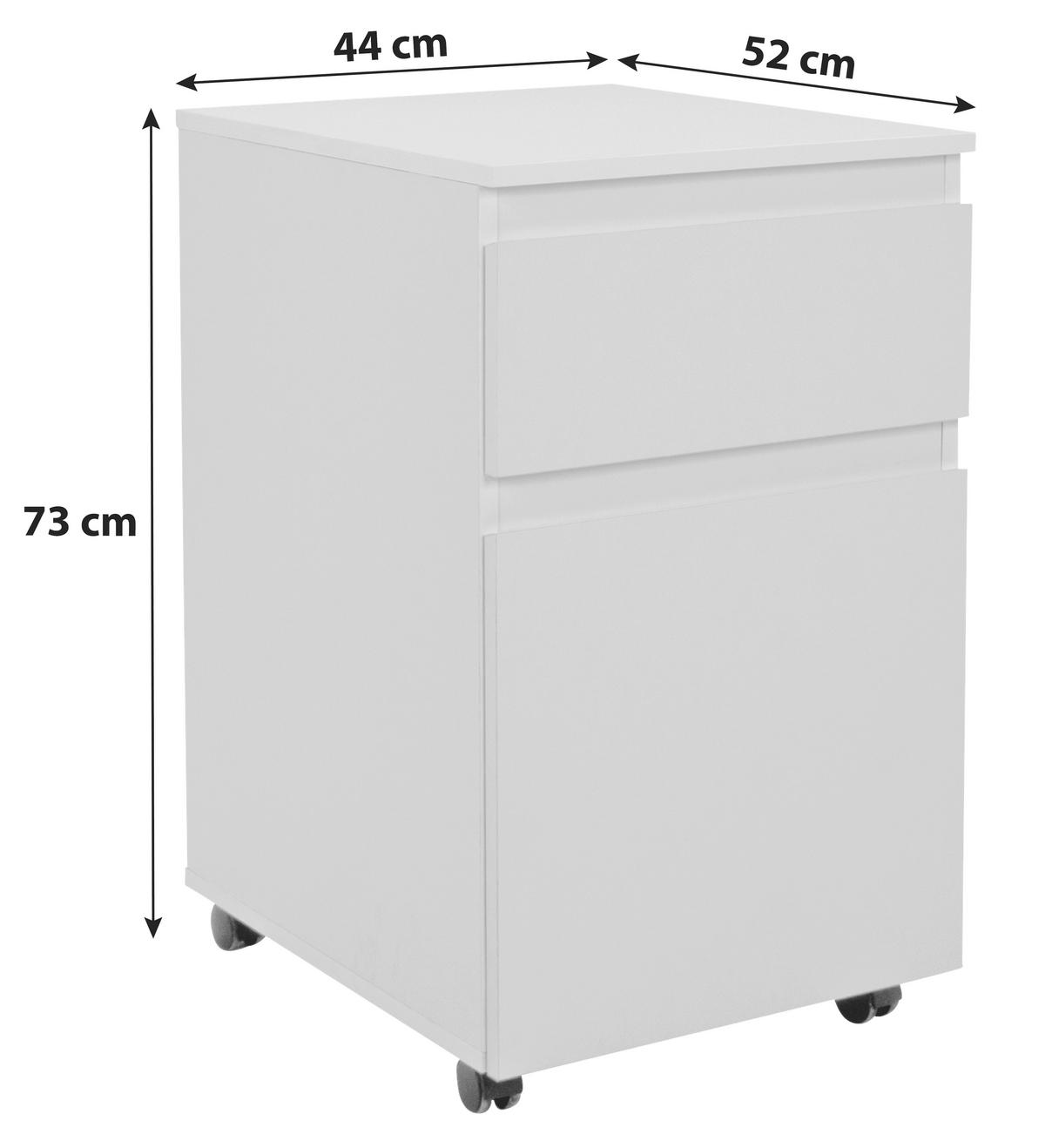 PREDALNIK NA KOLESCIH  bela  - bela, Konvencionalno, umetna masa/leseni material (44/73/52cm) - Livetastic