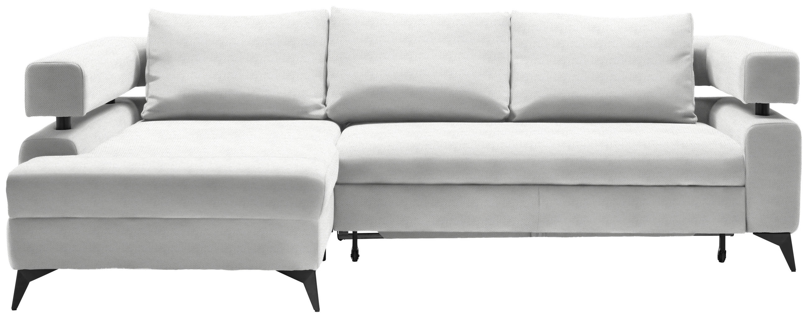 SAROKKANAPÉ textil fehér  - fekete/fehér, Konventionell, textil/fém (184/265cm) - Hom`in