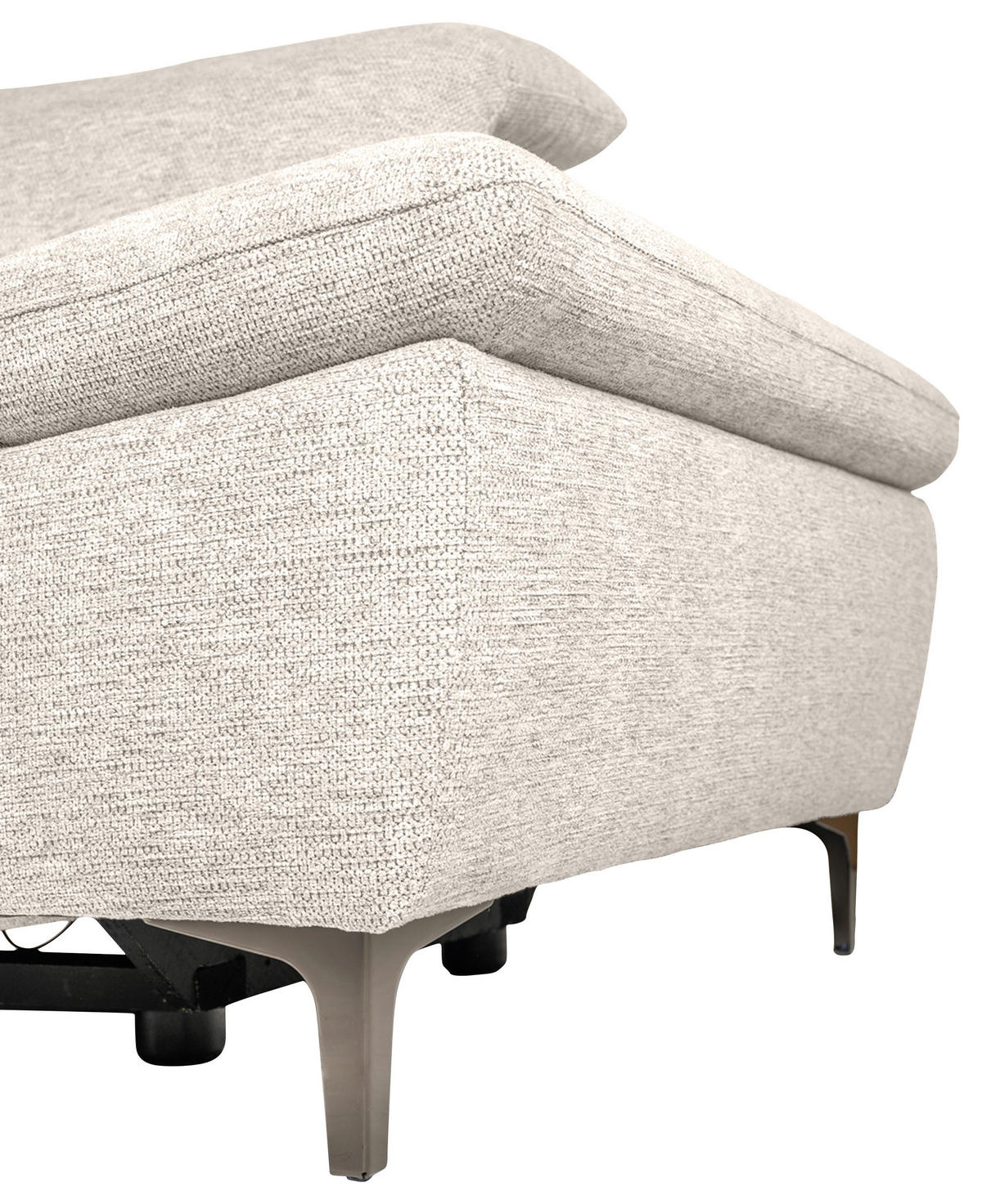 ECKSOFA Beige Webstoff  - Beige/Schwarz, KONVENTIONELL, Textil/Metall (225/288cm) - Carryhome