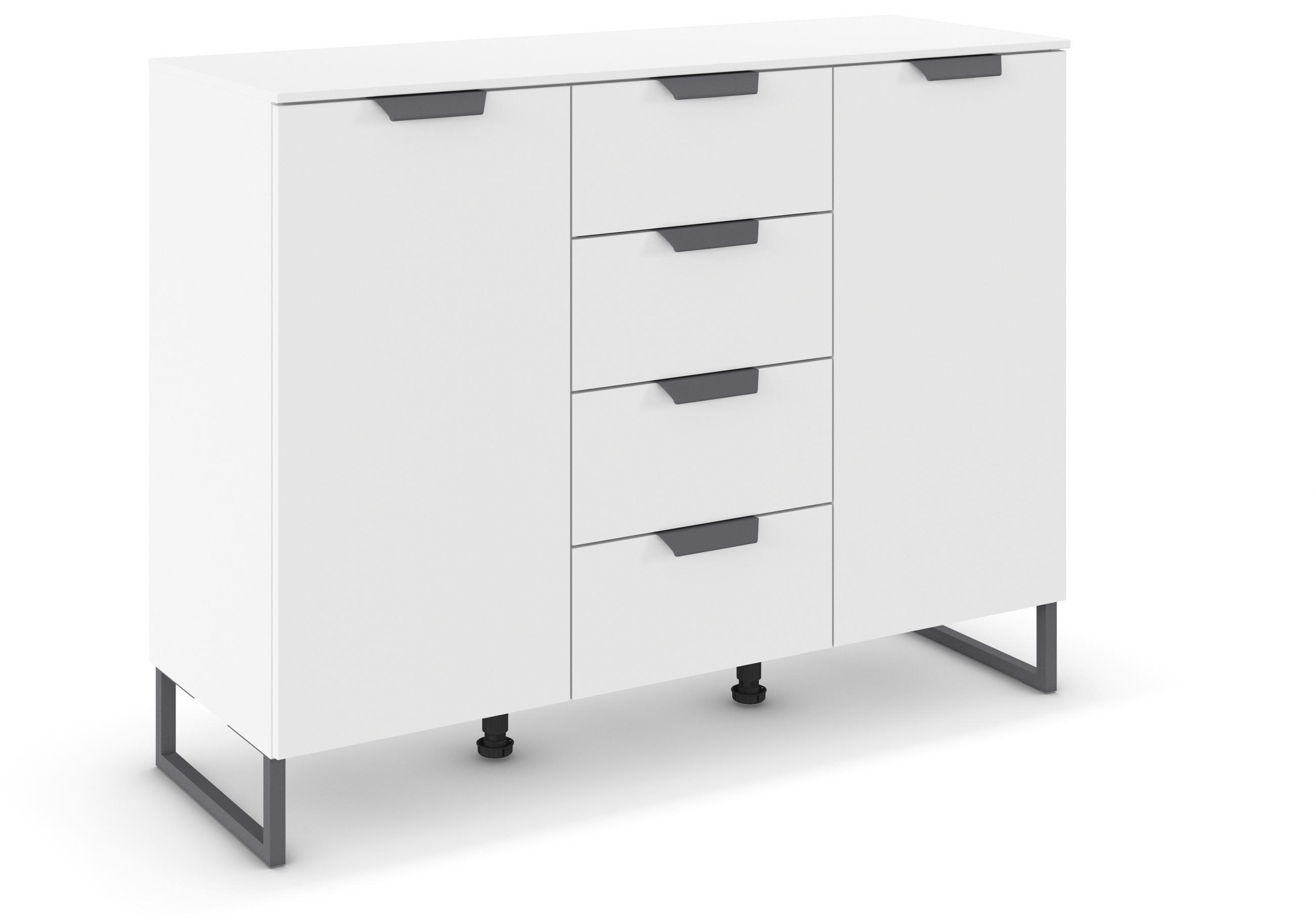 SIDEBOARD  in 120/92/42 cm  - Dunkelgrau/Weiß, Design, Holzwerkstoff/Metall (120/92/42cm) - Carryhome