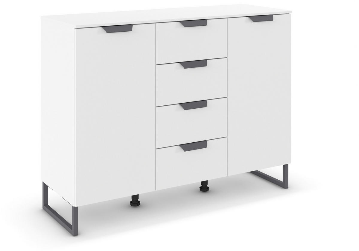 SIDEBOARD  in 120/92/42 cm  - Dunkelgrau/Weiß, Design, Holzwerkstoff/Metall (120/92/42cm) - Carryhome