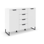 SIDEBOARD  in 120/92/42 cm  - Dunkelgrau/Weiß, Design, Holzwerkstoff/Metall (120/92/42cm) - Xora