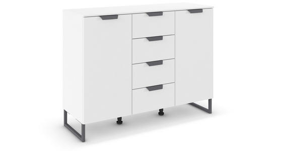 SIDEBOARD  in 120/92/42 cm  - Dunkelgrau/Weiß, Design, Holzwerkstoff/Metall (120/92/42cm) - Xora
