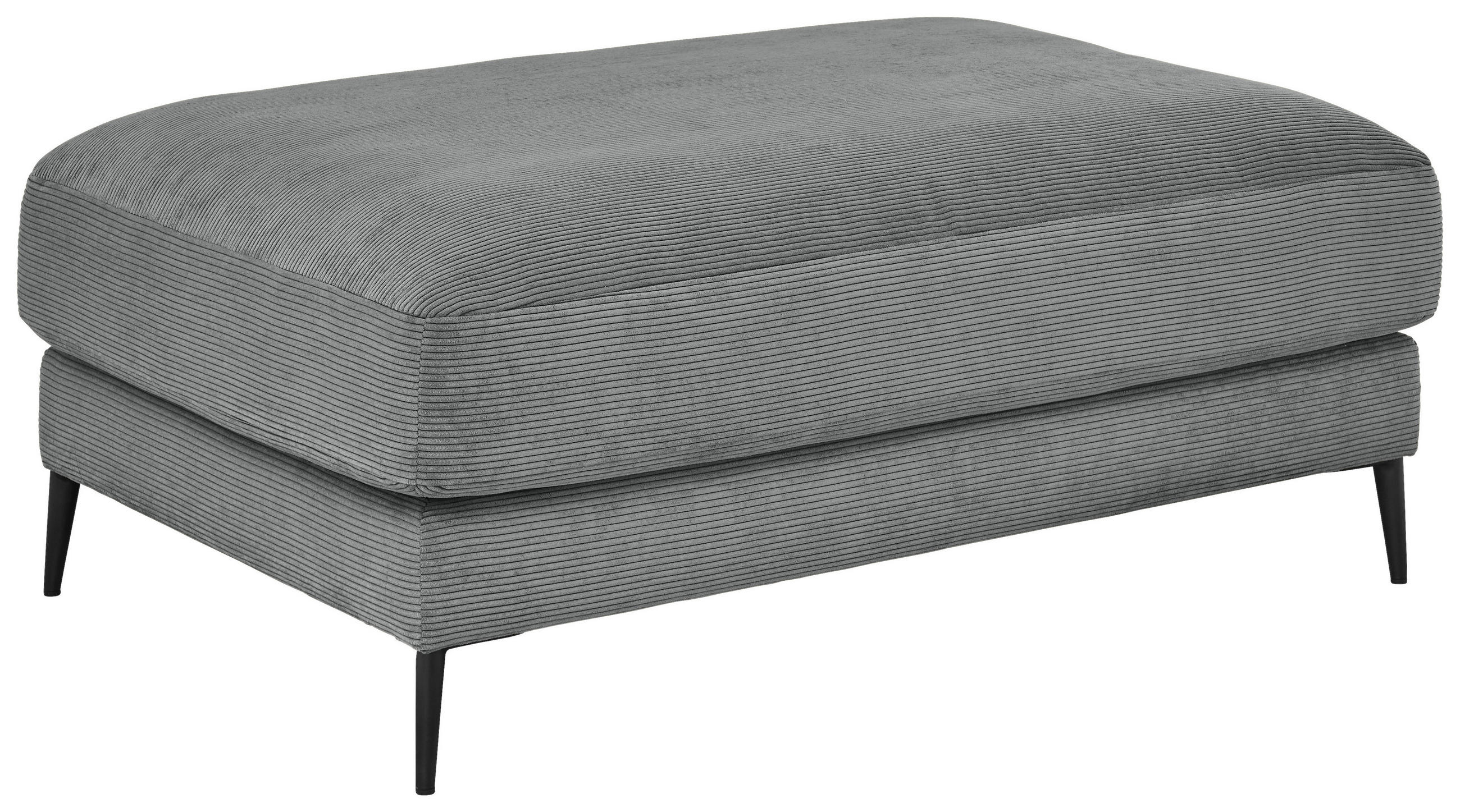 HOCKER in Textil Grau  - Schwarz/Grau, Design, Textil/Metall (120/43/90cm) - Dieter Knoll