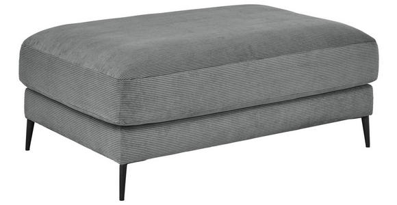 HOCKER Badia Base Feincord Grau  - Schwarz/Grau, Design, Textil/Metall (120/43/90cm) - Dieter Knoll