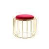 BEISTELLTISCH HOCKER 2 in 1 50/50/45 cm Rot, Goldfarben  - Rot/Goldfarben, Basics, Glas/Holzwerkstoff (50/50/45cm) - Kayoom