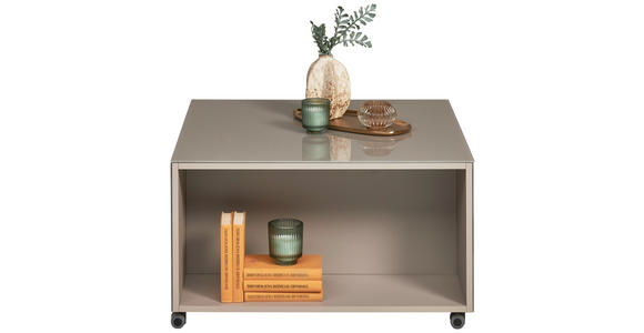 COUCHTISCH Flachglas 75/75/42 cm rechteckig Taupe  - Taupe, Design, Glas/Holzwerkstoff (75/75/42cm) - Novel