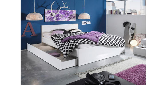 BETTKASTEN 199/23/64 cm Weiß  - Weiß, KONVENTIONELL, Holzwerkstoff/Kunststoff (199/23/64cm) - Carryhome