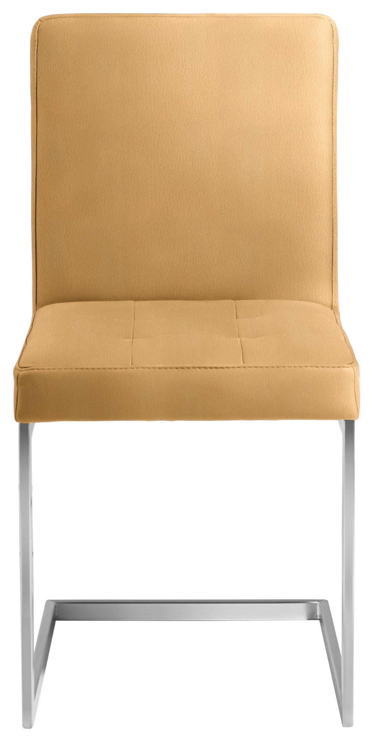 SCHWINGSTUHL  in Stahl Mikrofaser  - Edelstahlfarben/Gelb, Design, Textil/Metall (45/91/58cm) - Moderano