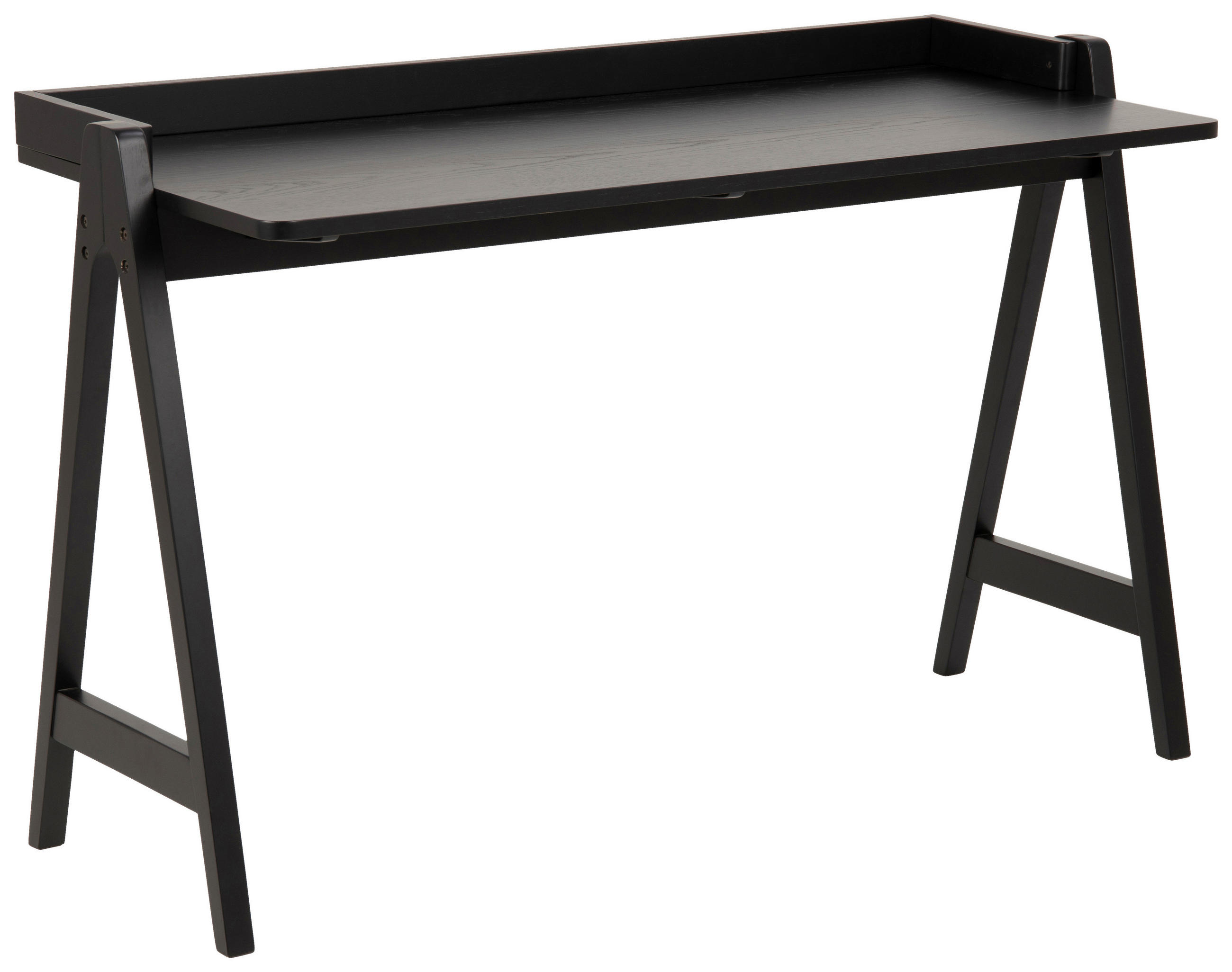 KONSOLENTISCH Eiche, Kautschukholz furniert, massiv Schwarz  - Schwarz, KONVENTIONELL, Holz (126,6/51,6/80cm) - Ambia Home